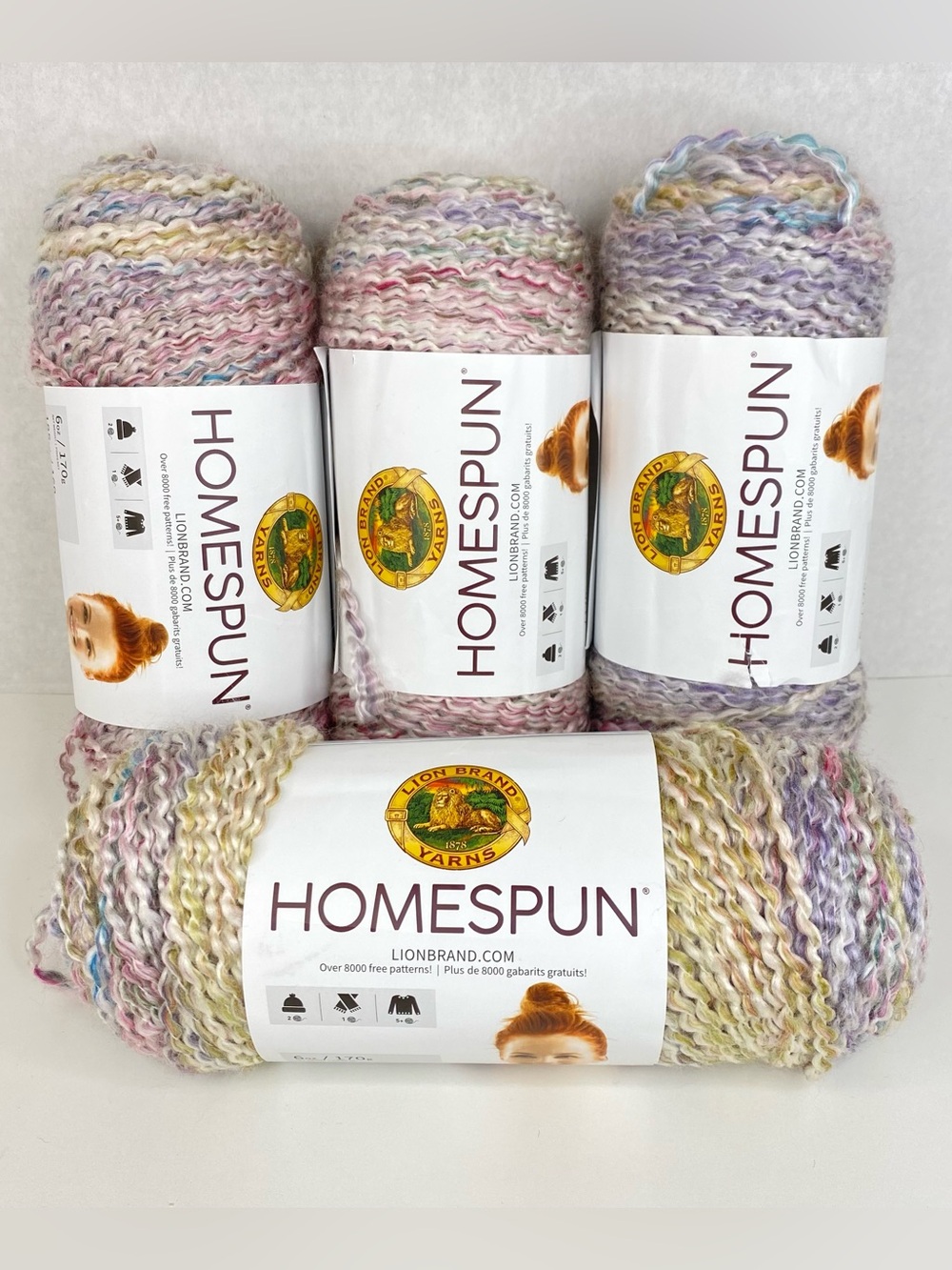 Lion Brand Homespun Yarns Tudor 4 Skeins NEW